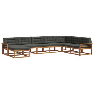 vidaXL Conjunto De Sof&aacute;s De Exterior 8 Pcs Natural Y Antracita Vidaxl