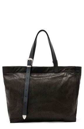 AllSaints Haven Leather Tote in Black Leather at Nordstrom