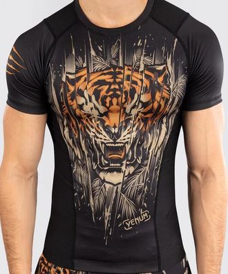 OEM Venum Rashguard Tiger De Manga Corta Negro/naranja Ne&oacute;n Talla L