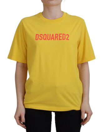 Dsquared2 Dsquared&sup2; Logo Print Cotton Crewneck Easy Tee Womens T-shirt (Pre-Owned)
