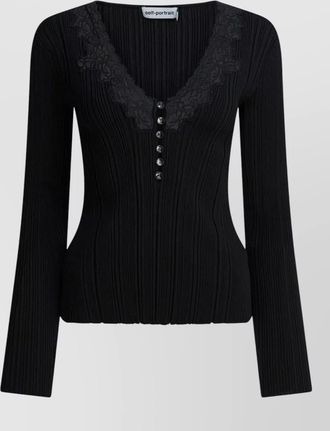 Self Portrait lace knit top