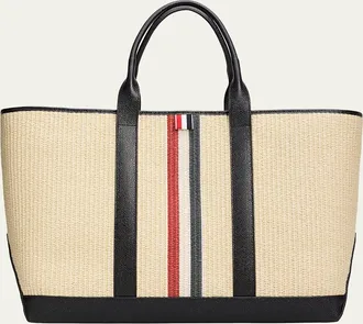 Thom Browne Mens Medium Tool Raffia Tote Bag