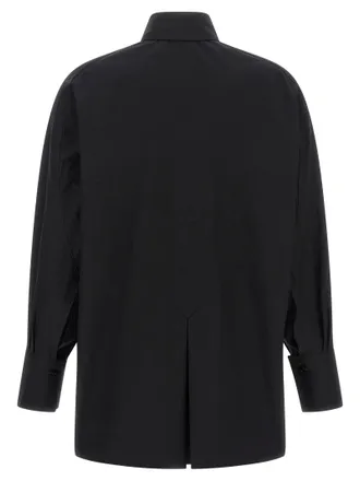 The Attico Shaped-Hem Cotton Shirt - Black