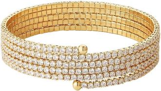Liv Oliver 18K Cz Wrap Bangle Bracelet