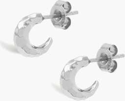 Yoj Aalto Mini Hammered Hoop Earrings in Silver at Nordstrom