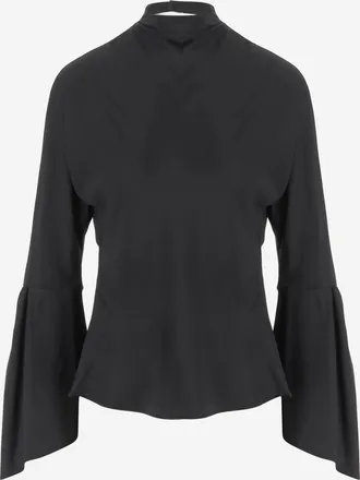 Pinko Womens Blouse Blatz Acetate And Silk Black Shirt