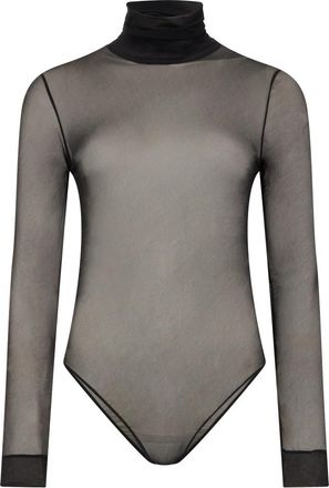 Maison Margiela Bodysuit met hoge hals - Dames - Bodies - Zwart - 2XS - Polyester - Tops