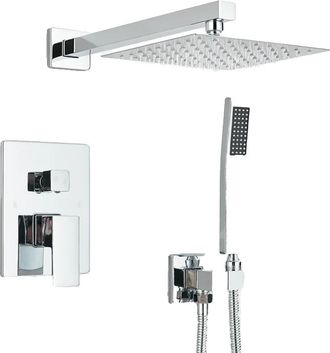 OEM Conjunto De Grifer&iacute;a Para Ducha, Ducha De Lluvia Y Ducha De Mano, Dise&ntilde;o Moderno, 2 V&iacute;as, 30 Cm (12 Pulgadas)