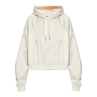 adidas Originals Adidas Originals, Zip-throughs, female, Beige, Size: 2XS Pearl Cropped Zip Hoodie