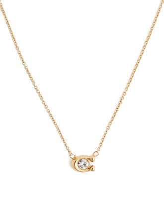 Coach logo-pendant necklace - Oro