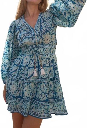 Bell Clover Mini Dress In Turquoise
