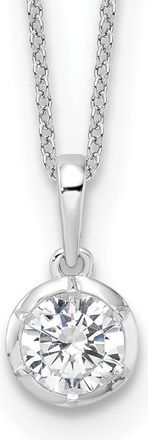 Diamond2Deal 14k White Gold 3/4 Ct Lab Grown Diamond Solitaire Pendant Necklace 18 Clarity VS, Color D-E