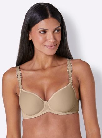 Viania T-Shirt-BH VIANIA, Damen, Gr. 100, Cup E, camel, 65% Polyamid, 28% Polyester, 7% Elasthan, BHs T-Shirt-BH