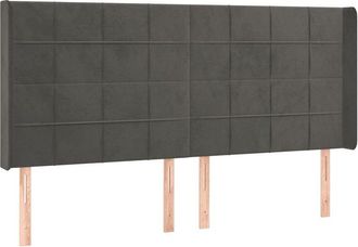 vidaXL Cabecero Con Led De Terciopelo Gris Oscuro 163x16x118/128 Cm Vidaxl