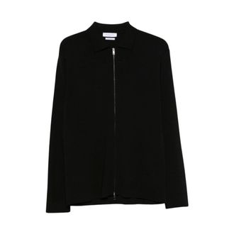 Daniele Fiesoli Polo de punto con tapeta de cremallera y cuello cl&aacute;sico - Tops - Hombre - Negro - 2XL
