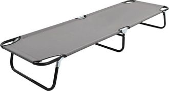 vidaXL Folding Sun Lounger Gray Steel, 47757