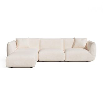 Sia Home Sof&aacute; esquinero modular 6 plazas terciopelo de chenilla