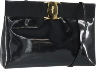 Ferragamo Pre-owned Cross Body Bags, female, Black, Size: ONE SIZE Pre-owned Leather Cross Body Bag