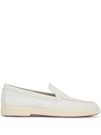 Santoni leather loafers - White