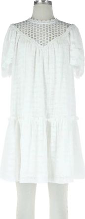 Current Air Womens Short Sleeve Lace Dress In White