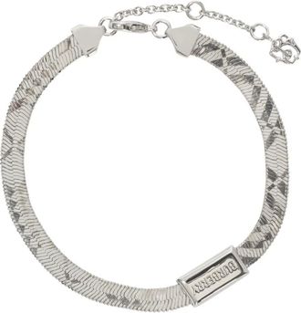 Burberry Armband met gegraveerde B-bedel - Zilver