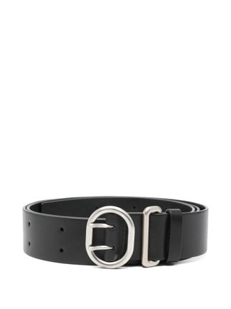 Jil Sander round buckle belt - Nero