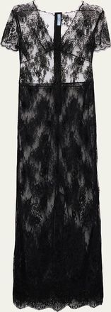 Prada Short-Sleeve Lace Dress