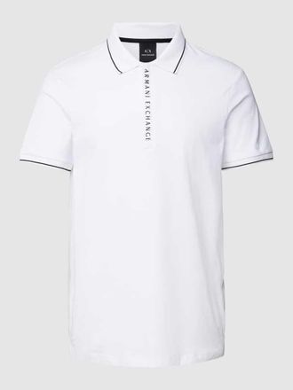 A|X Armani Exchange Poloshirt mit Kontraststreifen in Weiss, Größe M