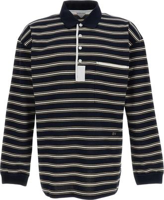 Bottega Veneta Gestreepte Piqu&eacute; Polo - Heren - Polos - Blauw - M - Katoen - Tops