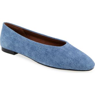 Aerosoles Amelie Ballet Flat in Blue Jean Denim Suede at Nordstrom Rack, Size 7.5