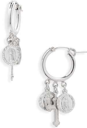 CHILD OF WILD Hail Mary Charm Drop Earrings in Silver at Nordstrom