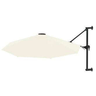 Berkfield Home Wall-Mounted Parasol with Metal Pole 300 cm Sand in Beige