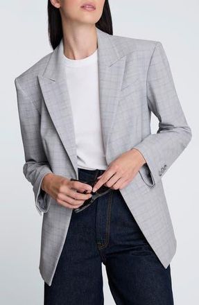 Kenneth Cole Slim Fit Windowpane Plaid Jacket in Light Heather Grey Multi at Nordstrom Rack, Size 10