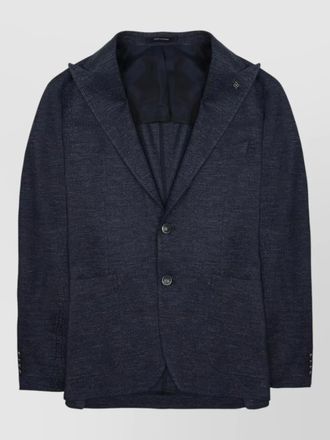 Tagliatore textured coat notch lapel front pockets