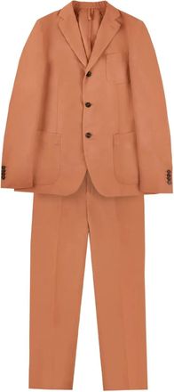 Incotex Pak met enkele rij knopen - Bruin