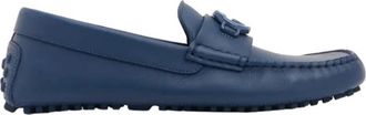 Gucci Klassieke Leren Instappers - Heren - Loafers - Blauw - 46 1/2 EU - Leer - Schoenen