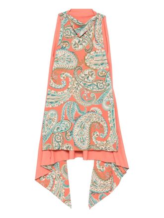 Etro paisley-print midi dress - women - Elastane/Polyamide - 44 - Orange