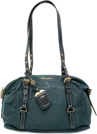 Prada Pre-owned Shoulder Bags, female, Blue, Size: ONE SIZE Pre-owned Tessuto Nylon Shoulder Bag
