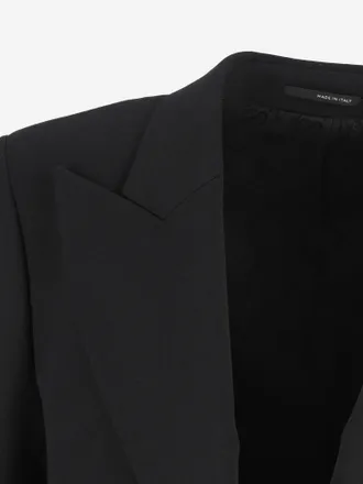 Gucci Womens Stretch Wool Blend Jacket Black