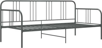 vidaXL Estructura de sofá cama sin colchón metal gris 90x200 cm Vidaxl