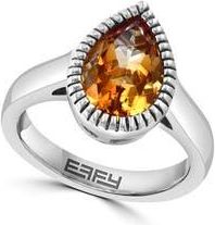 Effy Sterling Silver Pear Cut Citrine Ring in Orange at Nordstrom Rack, Size 7