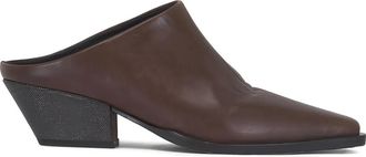 Brunello Cucinelli Mules con punta quadrata - Marrone
