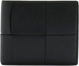 Bottega Veneta Vintage, unisex, Zwart, ONE Size, Leer, Pre-owned Leather Maxi Intrecciato Portemonnee