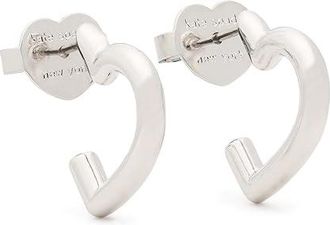 Kate Spade New York Heart You Hoops Womens Earring Silver, Brass