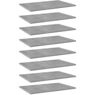 vidaXL Estante Estanter&iacute;a 8uds Contrachapada Gris Hormig&oacute;n 60x40x1,5cm Vidaxl