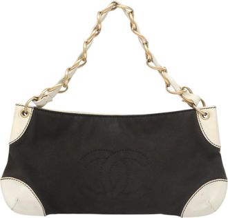 Chanel Black Canvas Shoulder Bag (Pre-Owned)