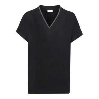 Brunello Cucinelli Mujer, Camisetas, Negro, Talla: S