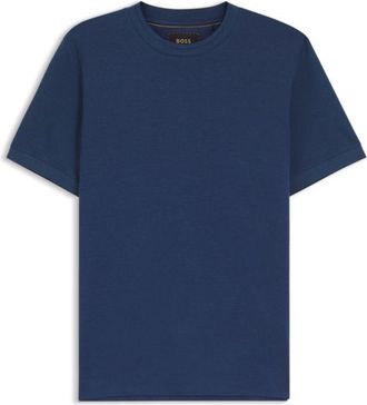 BOSS Lux cotton T-shirt with fine-line collar