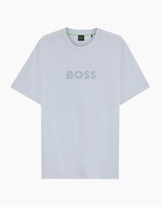 HUGO BOSS Mens Hugo Boss Mens Light Blue Terrace Logo T-shirt - Size: 42