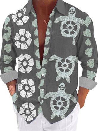 Generic MenS Hawaiian Print Shirts Travel Shirts Men Graphic Relaxed Fit For Beach Vacations & Luau Parties, Bold Floral Patterns In Red & Multi - Colors, Tro